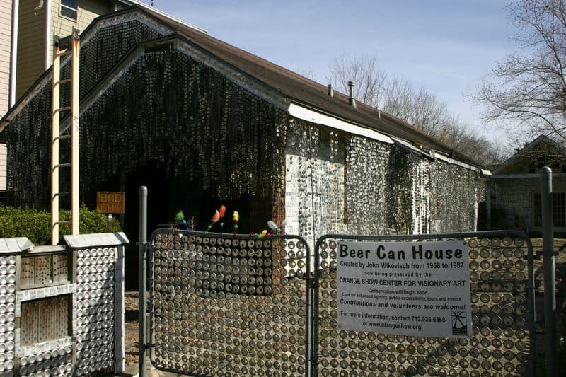 Beer Can House landmark in Rice Military Houston TX — professional house cleaning services